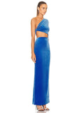 Diynav Women's Slanted Shoulder Long-Sleeved Velvet Fashion Sexy Body Fork Sexy Bag Hip Dress