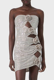 Diynav Sales Explosion Sexy Hollow Hot Diamond Tight-Body Bag Dress Flower Diamond Temperament Dress Long