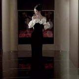 Diynav Dress Black And White Sex-Suited Birthday Show Host Evening Dress Bridal Wedding Dress Dress Morning Dress