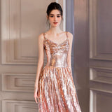 Diynav Dress Dress Dress Women Senior Sense Flashing Slings Bridal Banquet Host High-End Light Luxury Niche