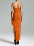 Diynav Dress With Chest V-Neck Sexy Bare Shoulder Feathers Open Name Girl With A Dress Girl