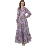 Diynav Industry Lien Embroidered Purple Lotus Leaf Side Princess Long Sleeve Dress Dress Autumn And Winter Women's New 2024