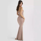 Diynav Sale 2024 Summer Dress Fish Bone Folded Back Slings Fishtail Dress Dress Dress Woman