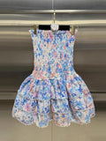 Diynav Style Color Print Tight Chest Short Skirt Hollow To Take The Lot Of Leaves On The Side Of The Slimmed Dress Dress Woman