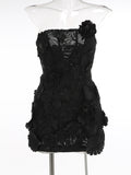Diynav Women's New Sexy Body Trim Corset Dress Flower Decoration A Skirt Banquet Evening Dress Dress