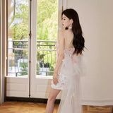 Diynav Dress 2024 New Flowers Like Three-Dimensional Flowers With Breasts Wedding Birthday Ribbon Small Dress