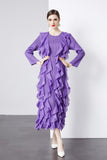 Diynav And Summer 2024 New Dress Press Folding Leaves Side Three-Dimensional Decoration Loose Fashion Elegant Long Dress Commuter Women's Clothing