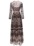Diynav Leash Mesh Long Sleeves Slim Dress Long Dress Autumn And Winter Women's New 2025
