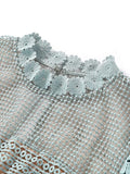 Diynav High-End Heavy Industry Lace Embroidery Long Dress High-Waist Big-Name Design Sexy Dress SP