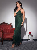 Diynav Selling 2024 Sexy Women's Deep V-Necked Shoulder Summer Irregular Temperament Sling Joint Dress