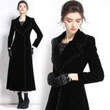 Diynav Temperament Long-Sleeve Windy Wind Coat For Women's Autumn And Winter 2025 New Black Tid Of Breath