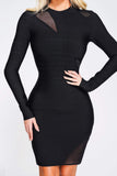 Diynav New Fashion Dress Direct Sales Long-Sleeved Sexy Mesh Dress Banded Dress Woman