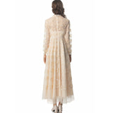 Diynav Perspective Heavy Industry Lily Long-Sleeved Princess Dress Net Yarn Dress New Women's Summer Autumn 2024
