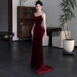 Diynav Toasted Girl Spring And Autumn 2024 New High-End Famous Lady Dress In The Morning Dress With A Breast-Wearing Sexy Fishtail Evening Dress