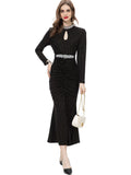Diynav Industry Nails Sexy Hollow Long-Sleeved Fishtail Princess Dress Dress Women's Spring And Summer New 2024