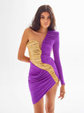 Diynav Bag Hips Sexy One-Shoulder Dress Bumped Into The Long-Term Wisk Dinner Dress