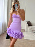 Diynav Women's Summer New Sexy Folded Skirt Sling With Dress Dress Dress Dress Skirt