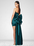 Diynav Women's Sexy Folded Bag With A Bosom Dress Temperament Can Be Removed Large Bow Decorative Tape