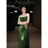 Diynav Dress With Breasts 2024 New High-End Feeling Annual Meeting Presided Over The Light Luxury Small High-End Body-Body Banquet Fishtail Skirt