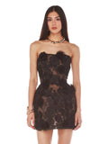 Diynav Women's New Sexy Body Trim Corset Dress Flower Decoration A Skirt Banquet Evening Dress Dress