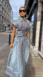 Diynav 2025 Autumn And Winter New Catwalk Printing Positioning Two Sets Of High-End Shirt Tops With Long Skirts