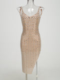 Diynav Women's Sexy Bare Back Hot Diamond Sling Bag Ass High Dress Dress Dress