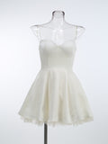Diynav Women's Summer New Sexy Sling Wrapped Breast Fluffy Dress High-End Temperament Mesh Lined Dress