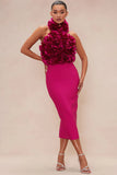 Diynav Band Strap Dress Evening Dress High-End Dress Direct Hanging Neck Big Flower Dress New