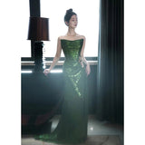Diynav Dress With Breasts 2024 New High-End Feeling Annual Meeting Presided Over The Light Luxury Small High-End Body-Body Banquet Fishtail Skirt