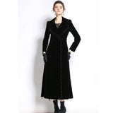Diynav Temperament Long-Sleeve Windy Wind Coat For Women's Autumn And Winter 2025 New Black Tid Of Breath