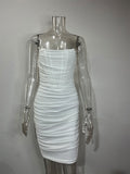 Diynav Summer Women's New Night Club Side By Shoulder-Collar Net Yarn In The Chest Dress Dress Summer