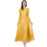 Diynav Industry Yellow Liliu Sexy V-Necked Banquet Long Dress Dresses New Women's Spring And Autumn 2025