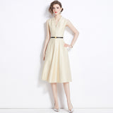 Diynav Women's Clothing 2024 New Famous Temperament Sister Light Familiar Air Cold Sense Of High-End Sleeveless V-Neck Dress