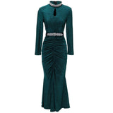 Diynav Industry Nails Sexy Hollow Long-Sleeved Fishtail Princess Dress Dress Women's Spring And Summer New 2024