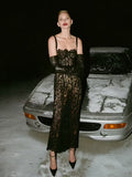 Diynav Women's Sexy Net Yarn Empty Bag Slings In Long Dress With Air Dress