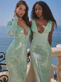 Diynav Women's High-End Glids U Tie With Sexy Dress Dress Temperament Banquet Dress Dress Dress