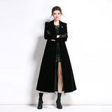 Diynav Temperament Long-Sleeve Windy Wind Coat For Women's Autumn And Winter 2025 New Black Tid Of Breath