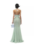 Diynav Niche Butterflies Hanging Neck Hollow Dress With Bare Back Thin Fishtail Dress Long Dress Beach
