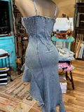 Diynav New Sling Gile High-Sclam High-Up To Repair The Fork With The Slanted Leaf Side Of The Denim Dress