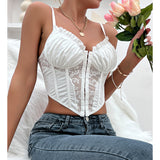 Diynav Sales 2025 Summer New Simple Ins Style Sexy High-End Lace Folded Wood Ear Buckle Fish Bones