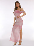 Diynav Women's Sexy Out-To-Shoulder Chest Clairvoyant Dress Dress Dress Dress Girl