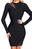Diynav New Fashion Dress Direct Sales Long-Sleeved Sexy Mesh Dress Banded Dress Woman
