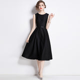 Diynav New French Temperament Light Style Light Wind To The Waist Thin Fashion Long Sleeveless Dress