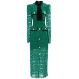 Diynav Collisive Color Collisive Sexy Open Fork High Lace Dress Dress Dress Spring And Summer Women's New 2025