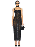 Diynav Women's Sexy Net Yarn Empty Bag Slings In Long Dress With Air Dress