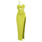 Diynav Bare Back Slim Dress Dress Dress High Quality Dress Women's Slings Showing Thin High Open Fork