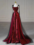 Diynav Dress 2024 New Wine Red Slings High-End Temperament Famous Host Engagement Toast Dress