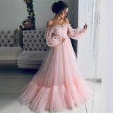 Diynav 2024 New Women's Shoulder Mesh Yarn Long-Sleeved Wedding Dress Dress New