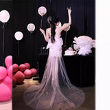 Diynav Dress Engagement Birthday High-End Light Luxury Niche Adult Dress Three-Dimensional Flowers Shoulder-To-Shoulder Corset Dress