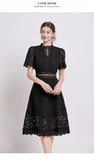 Diynav Temperament-Éí-In-So-Potted Lace Dress 2025 Spring/Summer New French High-End Squeer Hook Water-Soluble Lace Dress